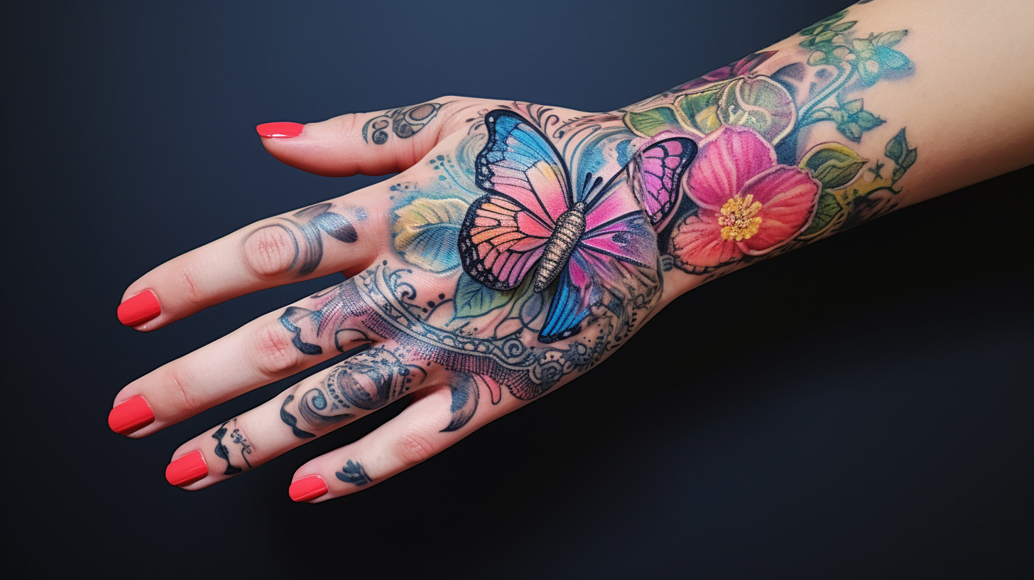 tatuajes de mariposas en la mano